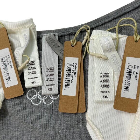 SKIMS Soft Lounge Dipped Thong Team USA Lot of 3 White Heather Gray 4X - Picture 8 of 10